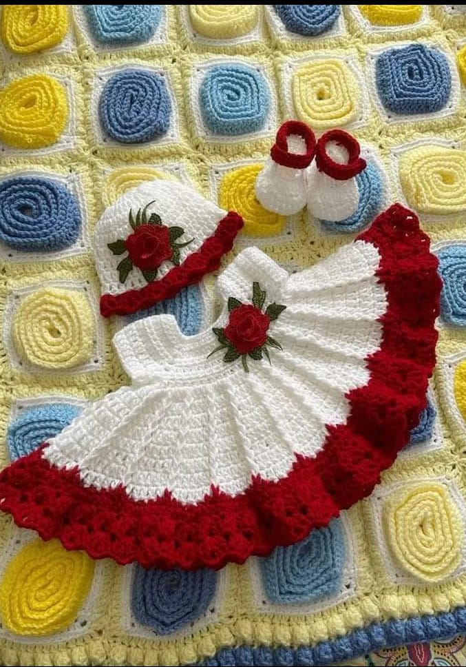 Winter Hand made Crochet dress for 0-5 years babies