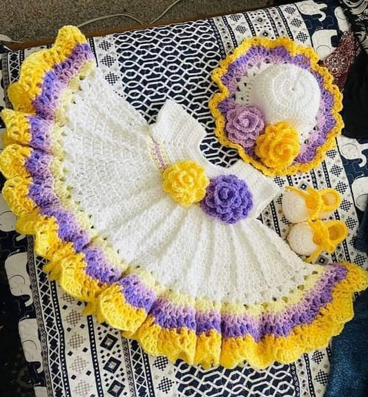 Winter Hand made Crochet dress for 0-5 years babies
